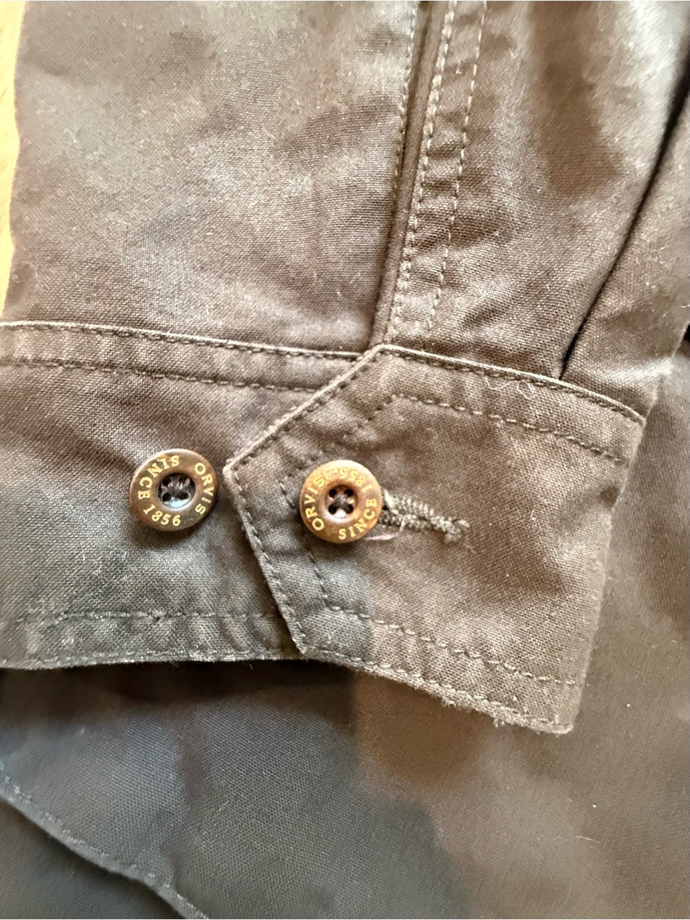 Orvis Heritage Waxed Cotton Field Coat Jacket - Men's Large - Espresso Brown - Picture 12 of 16